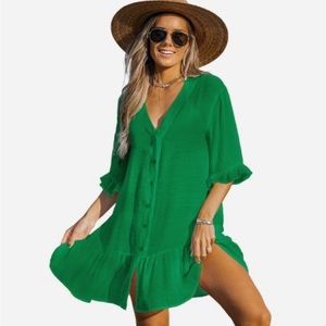 3/$20 Cupshe Women's Aubree Ruffled Swim Cover-Up Dress